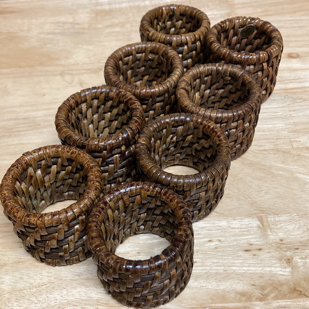 Rattan Napkin Rings Set of 8